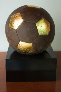 Chocolate Soccer Ball, by contemporary Colombian artist Santiago Montoya.